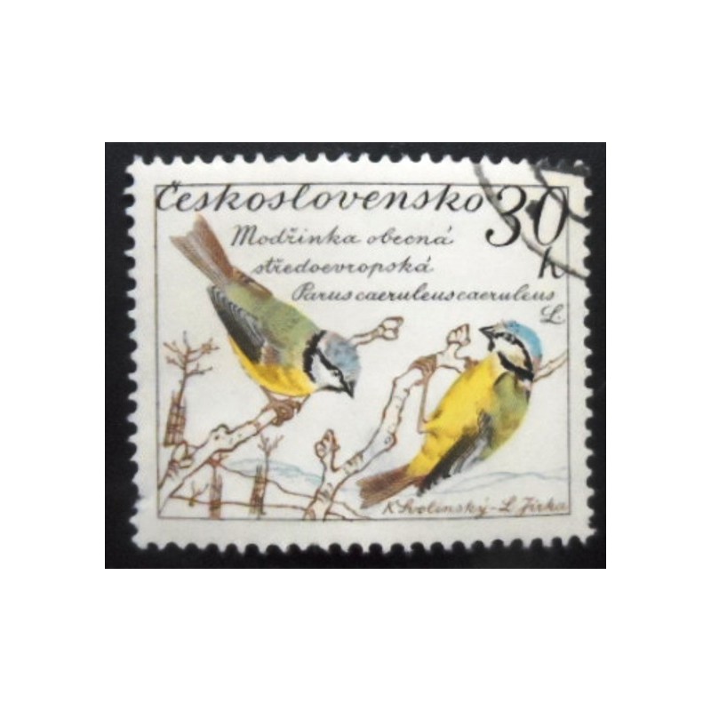 Selo postal da Tchecoslováquia de 1959 Blue Tit