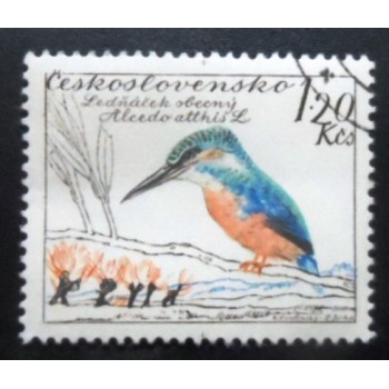 Selo postal da Tchecoslováquia de 1959 Common Kingfisher