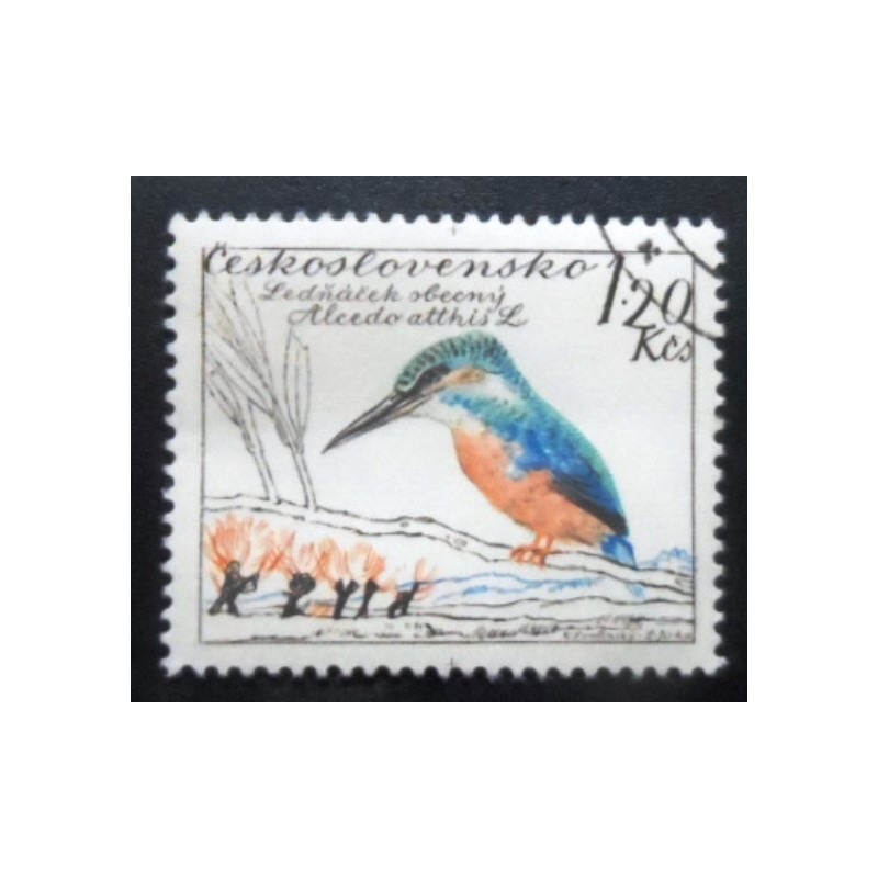 Selo postal da Tchecoslováquia de 1959 Common Kingfisher