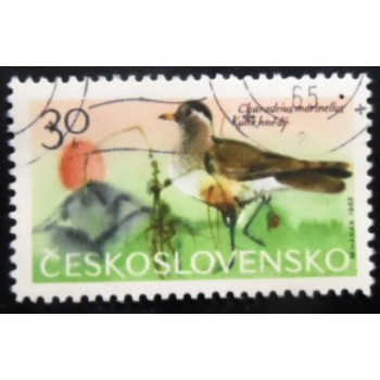 Selo postal da Tchecoslováquia de 1965 Eurasian Dotterel