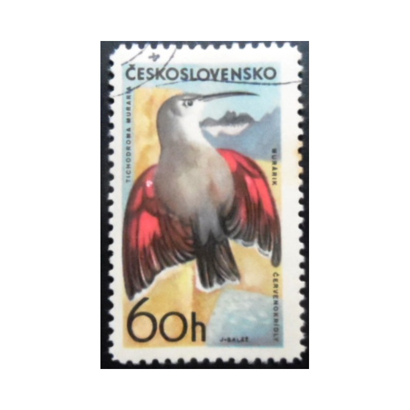 Selo postal da Tchecoslováquia de 1965 Wallcreeper