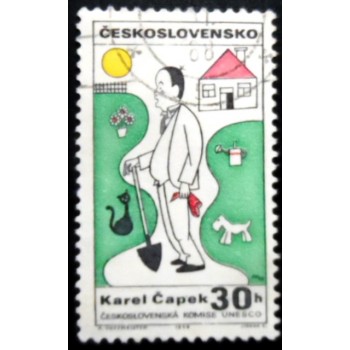 Selo postal da Tchecoslováquia de 1968 Karel Čapek