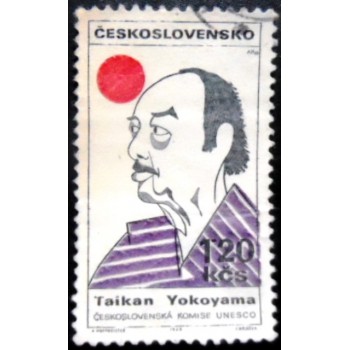 Selo postal da Tchecoslováquia de 1968 Taikan Yokoyama