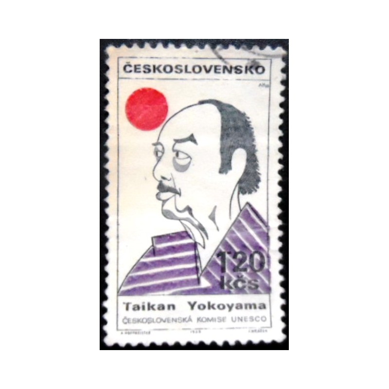 Selo postal da Tchecoslováquia de 1968 Taikan Yokoyama