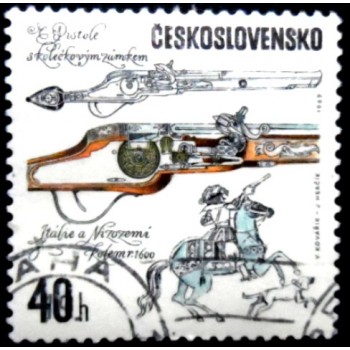 Selo postal da Tchecoslováquia de 1969 Italian pistol with Dutch decoration