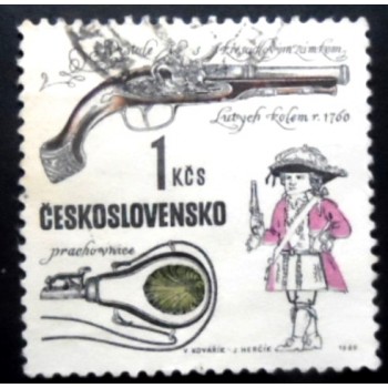 Selo postal da Tchecoslováquia de 1969 Flintlock pistol