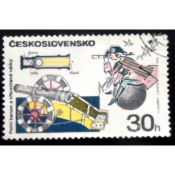 Selo postal da Tchecoslováquia de 1970 Cannon from 30 Years