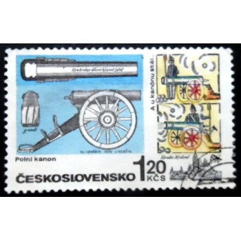 Selo postal da Tchecoslováquia de 1970 Cannon from Prussian-Austrian