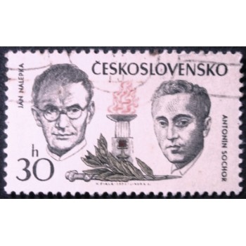 Selo postal da Tchecoslováquia de 1973 Jan Nalepka and Antonin Sochor