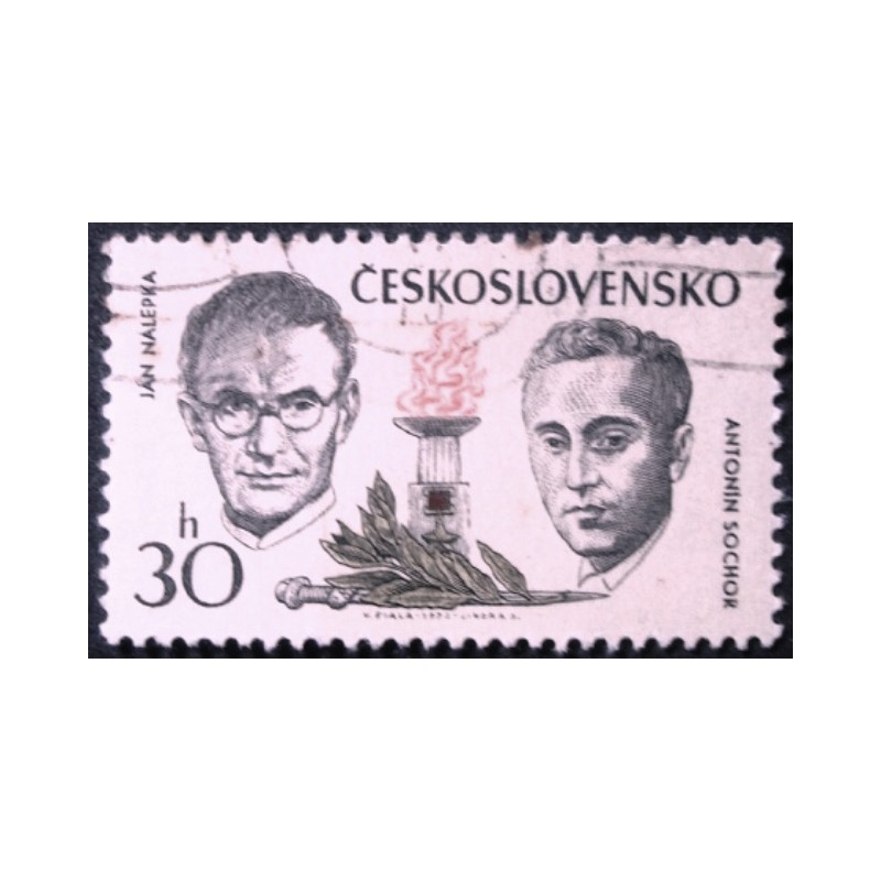 Selo postal da Tchecoslováquia de 1973 Jan Nalepka and Antonin Sochor