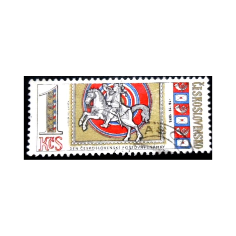 Selo postal da Tchecoslováquia de 1973 Stamp day