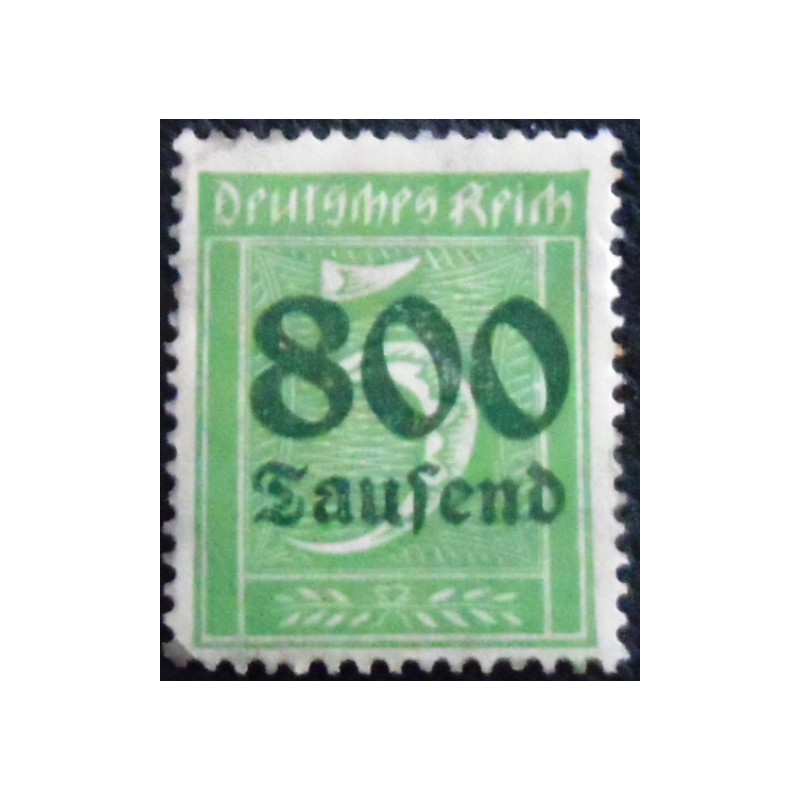 Imagem do Selo postal Alemanha Reich de 1923 Surcharge 800T on 5pf