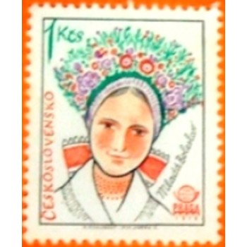 Selo postal da Tchecoslováquia de 1977 Mlada Boleslav