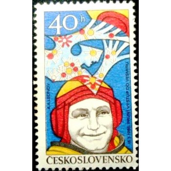 Selo postal da Tchecoslováquia de 1977 Alexei Leonov M