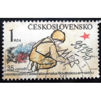 Selo postal da Tchecoslováquia de 1980 Vladimir Lenin