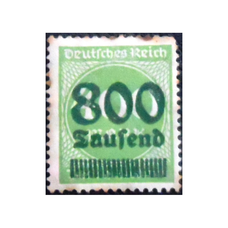 Imagem do Selo postal Alemanha Reich de 1923 Surcharge 800T on 400m