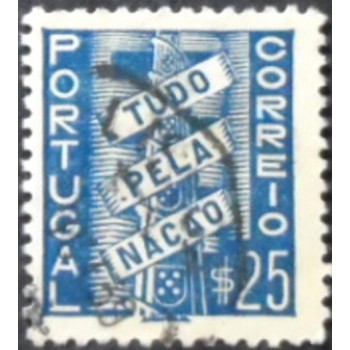 Selo postal de Portugal de 1935 Coat of Arms with Scroll 25 U