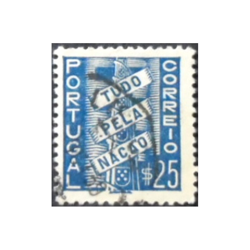 Selo postal de Portugal de 1935 Coat of Arms with Scroll 25 U