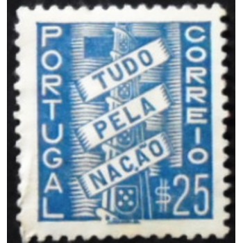 Selo postal de Portugal de 1935 Coat of Arms with Scroll 25 N