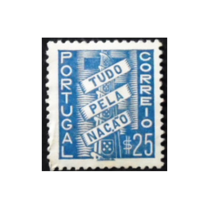 Selo postal de Portugal de 1935 Coat of Arms with Scroll 25 N