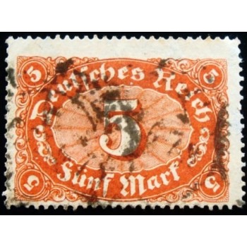 Selo postal da Alemanha Reich de 1921 - Mark Numeral 5 U