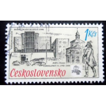 Selo postal da Tchecoslováquia de 1988 Prague Postal Museum