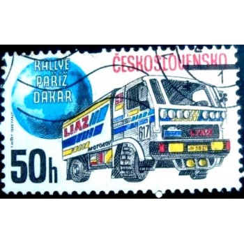 Selo postal da Tchecoslováquia de 1989 Liaz truck U