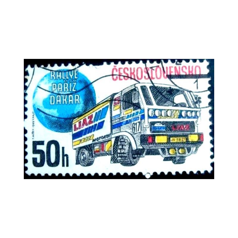 Selo postal da Tchecoslováquia de 1989 Liaz truck U