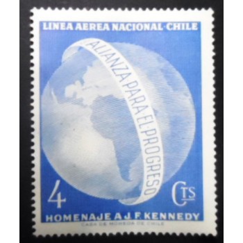 Selo postal do Chile de 1964 in memory of John F. Kennedy