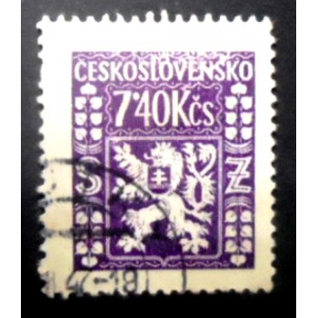 Selo postal da Tchecoslováquia de 1947 Coat of Arms 7,40