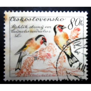 Selo postal da Tchecoslováquia de 1959 European Goldfinch