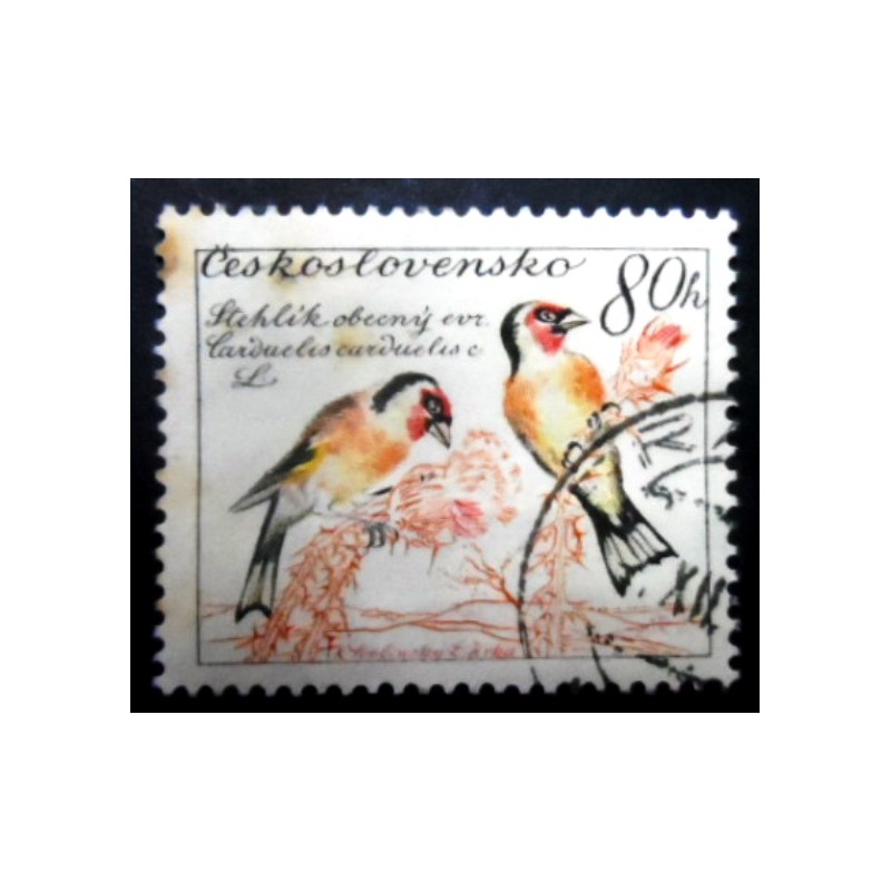 Selo postal da Tchecoslováquia de 1959 European Goldfinch