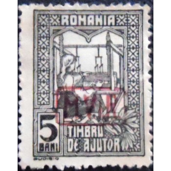 Imagem do Selo postal da Romênia de 1916 The Queen Weaving 5