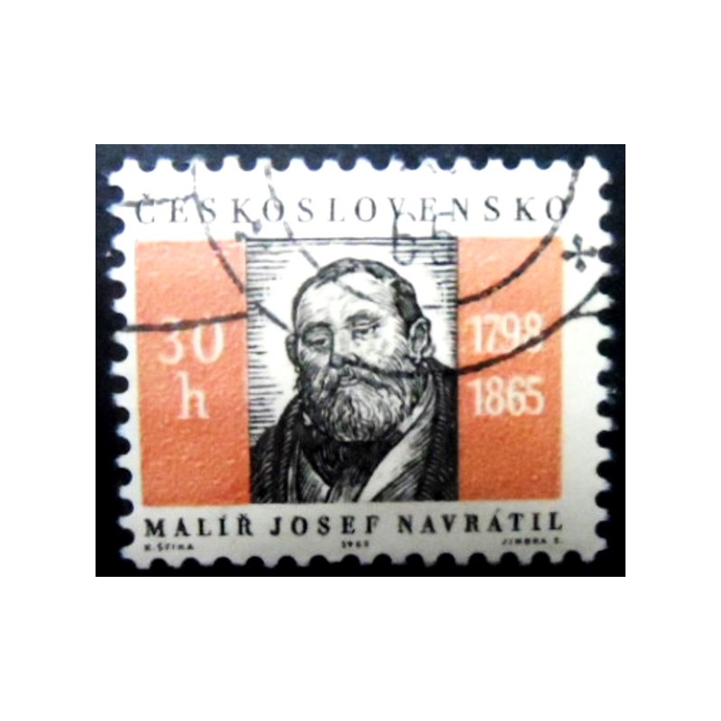 Selo postal da Tchecoslováquia de 1965 Josef Navrátil