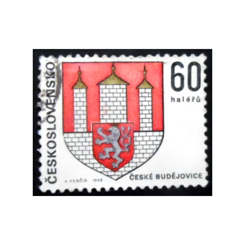 Selo postal da Tchecoslováquia de 1968 České Budějovice