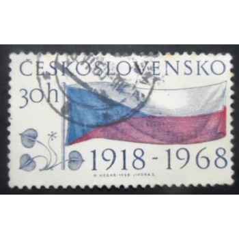 Selo postal da Tchecoslováquia de 1968 Czechoslovakia 50th Anniversary