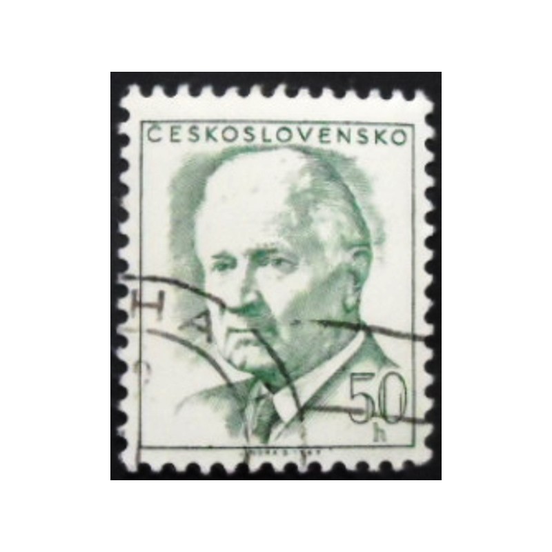 Selo postal da Tchecoslováquia de 1970 Ludvík Svoboda 50