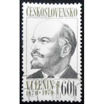 Selo postal da Tchecoslováquia de 1970 Vladimir Lenin