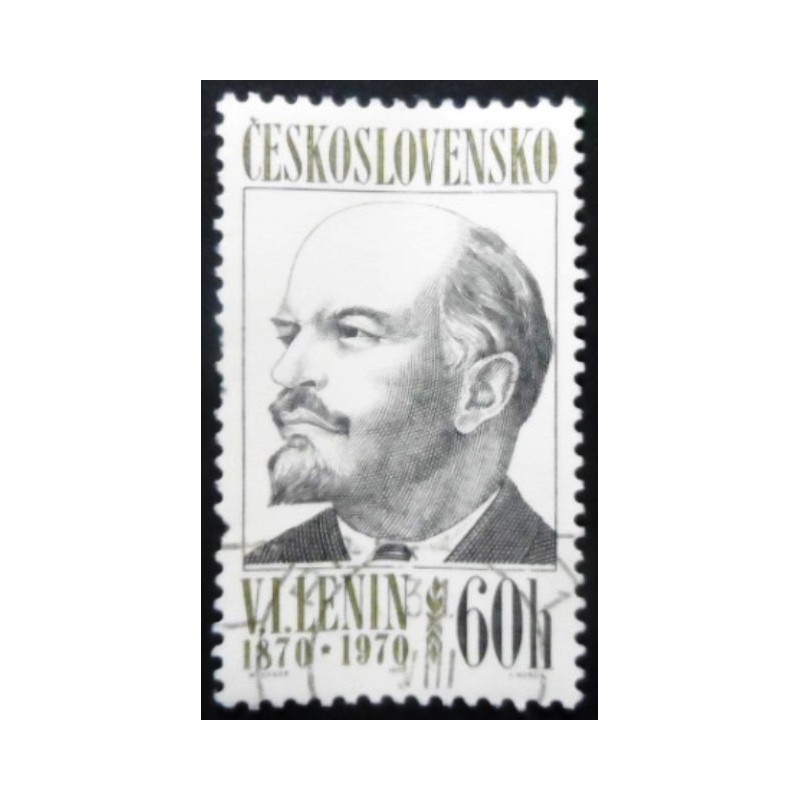 Selo postal da Tchecoslováquia de 1970 Vladimir Lenin