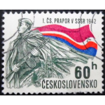 Selo postal da Tchecoslováquia de 1972 Czechoslovak Unit in Russian Army