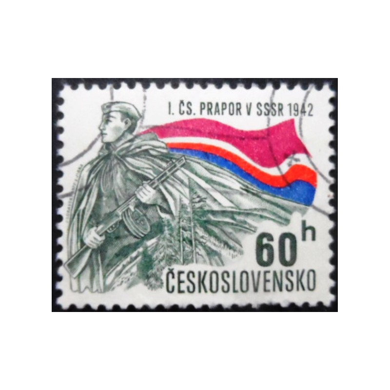 Selo postal da Tchecoslováquia de 1972 Czechoslovak Unit in Russian Army