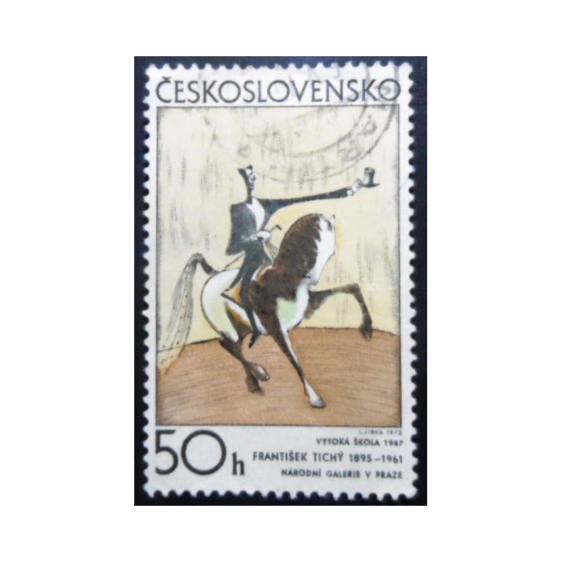 Selo da Tchecoslováquia de 1972 Dressage by Frantisek Tichý