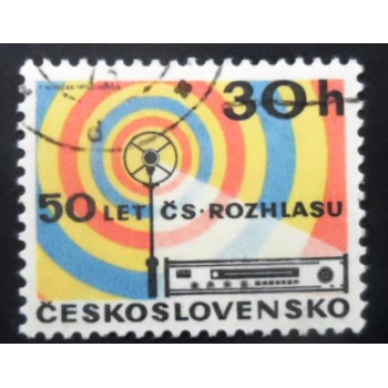 Selo postal da Tchecoslováquia de 1973 Czech Broadcasting