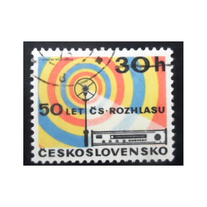 Selo postal da Tchecoslováquia de 1973 Czech Broadcasting