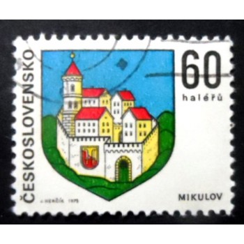 Selo postal da Tchecoslováquia de 1973 Arms of Mikulov