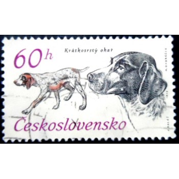 Selo postal da Tchecoslováquia de 1973 German Short-haired Pointer