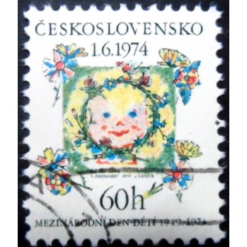 Selo postal da Tchecoslováquia de 1974 International Children's Day