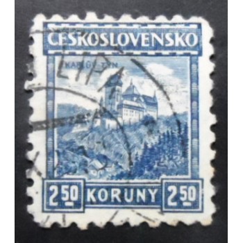 Selo postal da Tchecoslováquia de 1926 Karlův Týn