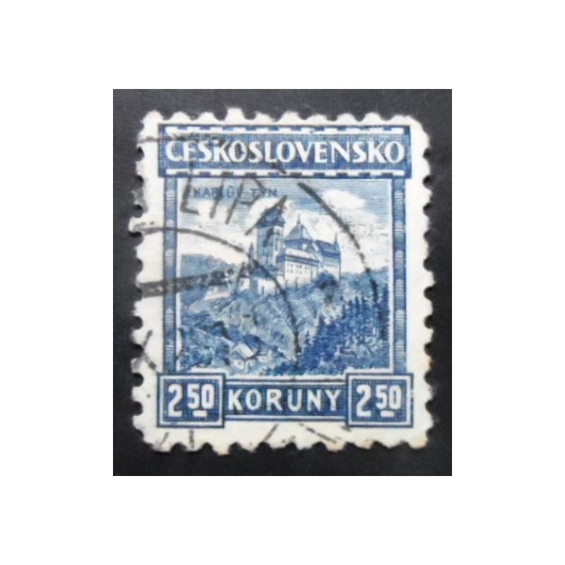 Selo postal da Tchecoslováquia de 1926 Karlův Týn