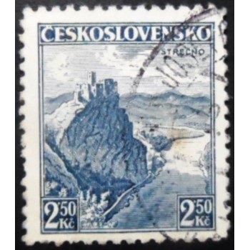 Selo postal da Tchecoslováquia de 1936 Strečno